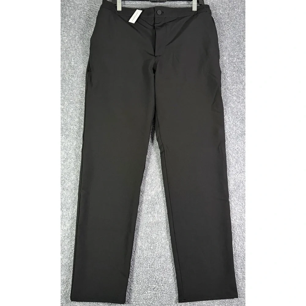 NWT Banana Republic Pants Mens 32x32 Black Performance Slim Tapered Fit Golf